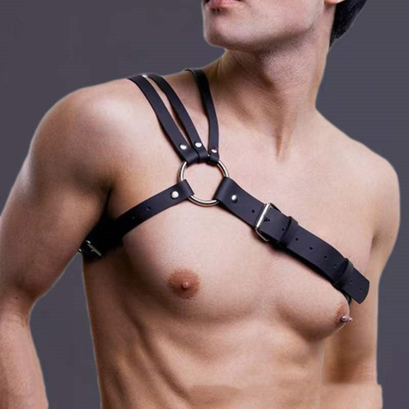 Men's Fashion Casual Wide Leather Binding Shoulder Strap