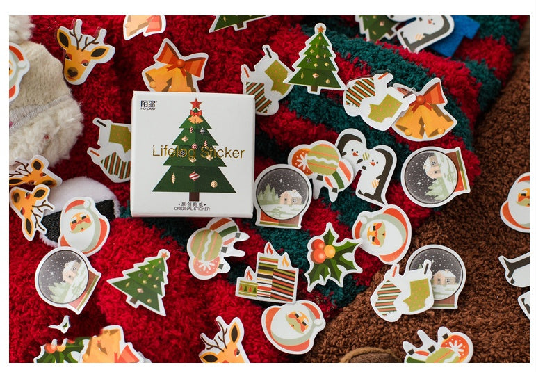 Creative Christmas Cartoon Stickers Holiday Stickers Waterproof Photo Frame