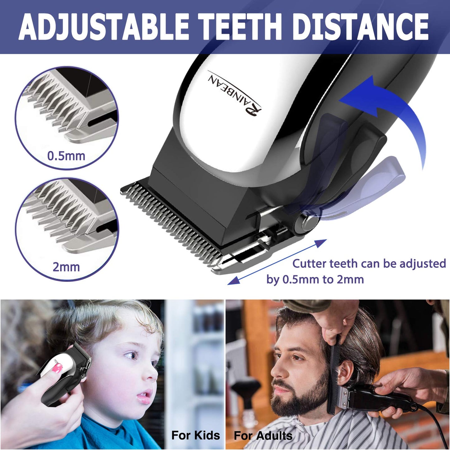 Cortapelos profesionales, cortapelos con cable para hombres y niños, salón de baber de Motor fuerte completo de pelo y barba, Kit de recorte y recorte, plataforma Amazon prohibida