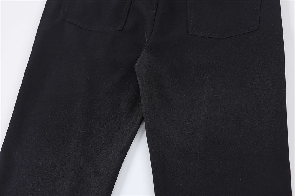 Men's Solid Color Wide Leg Overalls