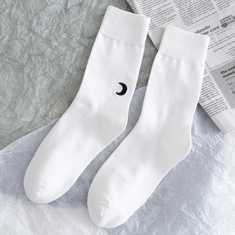 Stars And Moon Pure Color High-top Stockings Jk Socks Tide Socks