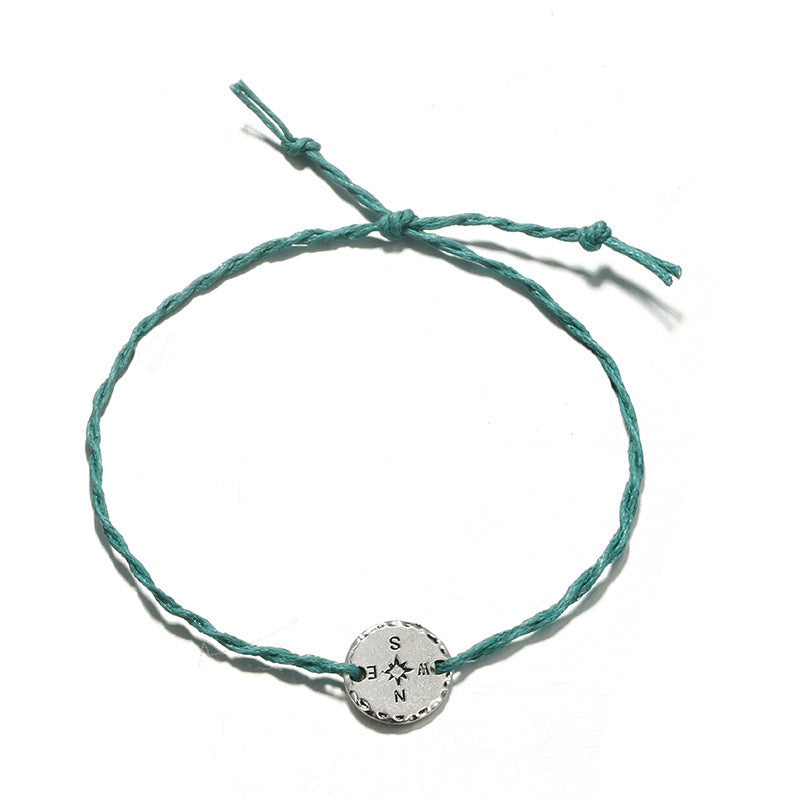 New Boho Wax Thread Beaded Hemp Rope Bracelet Set Of Three