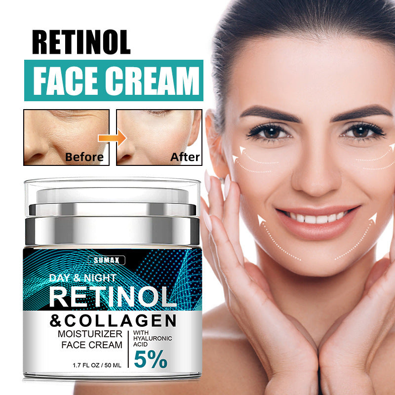 Advanced Retinol Collagen Cream For Face With 5 Hyaluronic Acid Anti-Aging Cream Anti Wrinkle Reduce Fine Lines Lifting And Firming Cream 24-Hour Facial Care Suitable For All Skin Types