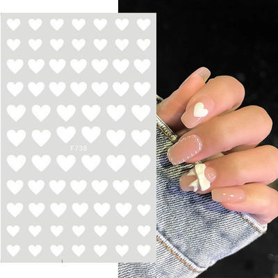 New Nail Stickers Paper Net Red White Love Star Adhesive Nail Decals