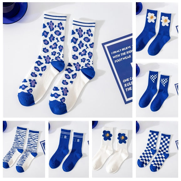 Tube Socks Navy Blue Korean Version Of All-match Japanese Sports