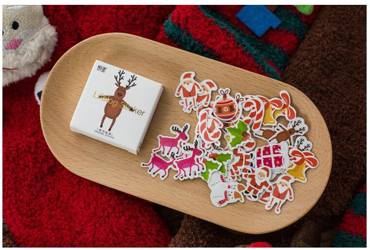 Creative Christmas Cartoon Stickers Holiday Stickers Waterproof Photo Frame