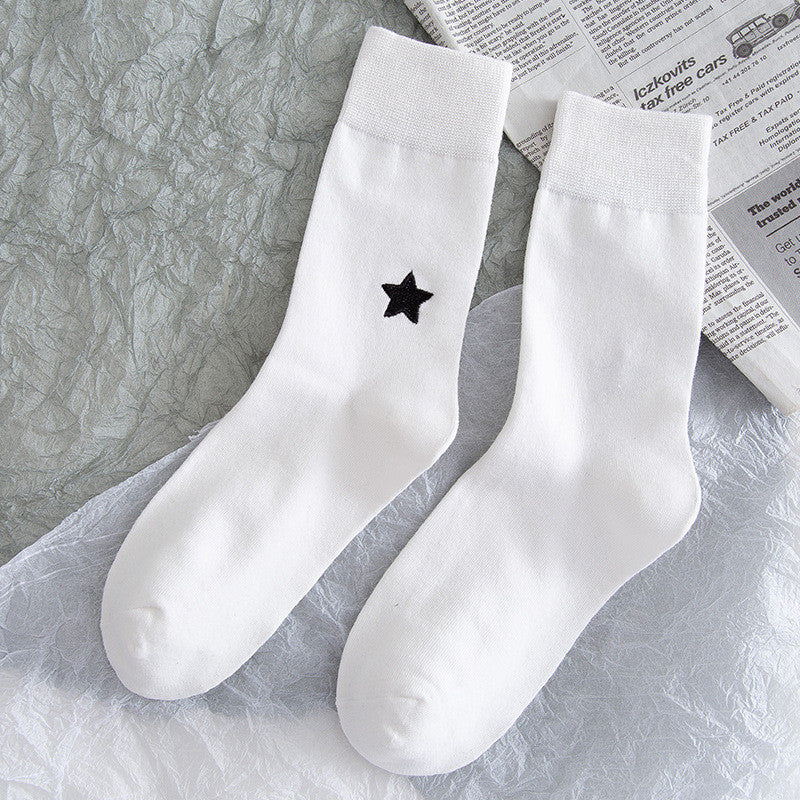 Stars And Moon Pure Color High-top Stockings Jk Socks Tide Socks