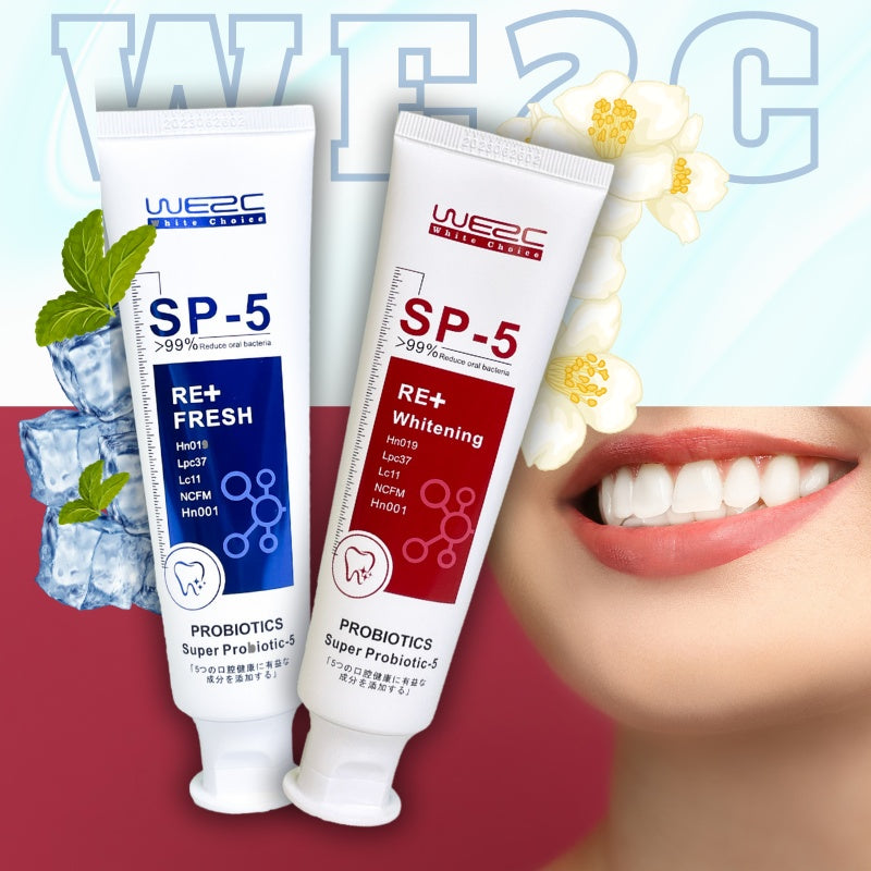 WE2C Whitening Toothpaste Teeth Cleaning Toothpaste Remove Plaque Remove Stains Oral Ordor Cleaning Bright Teeth Breath, Jasmine, Mint Gum Protection Foam Foaming SP5 Cleansing