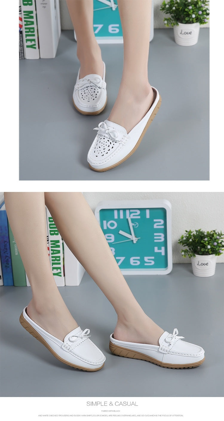 Women's Sandals, Non Slip And Wear-resistant, With A Toe Cap And A Half Trailer In Large Size