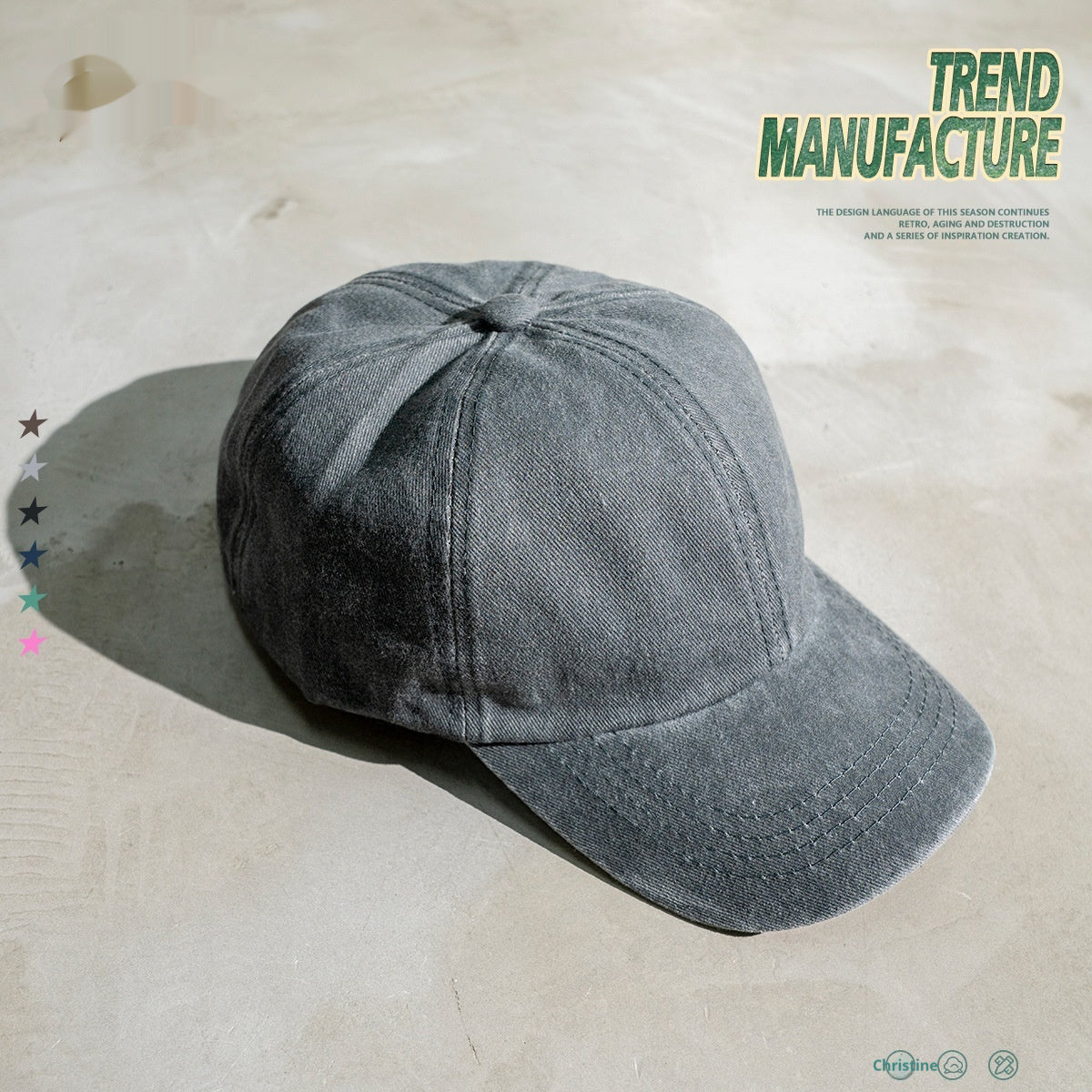 Street Children's Clothing Ins Washed And Worn Children's Peaked Cap