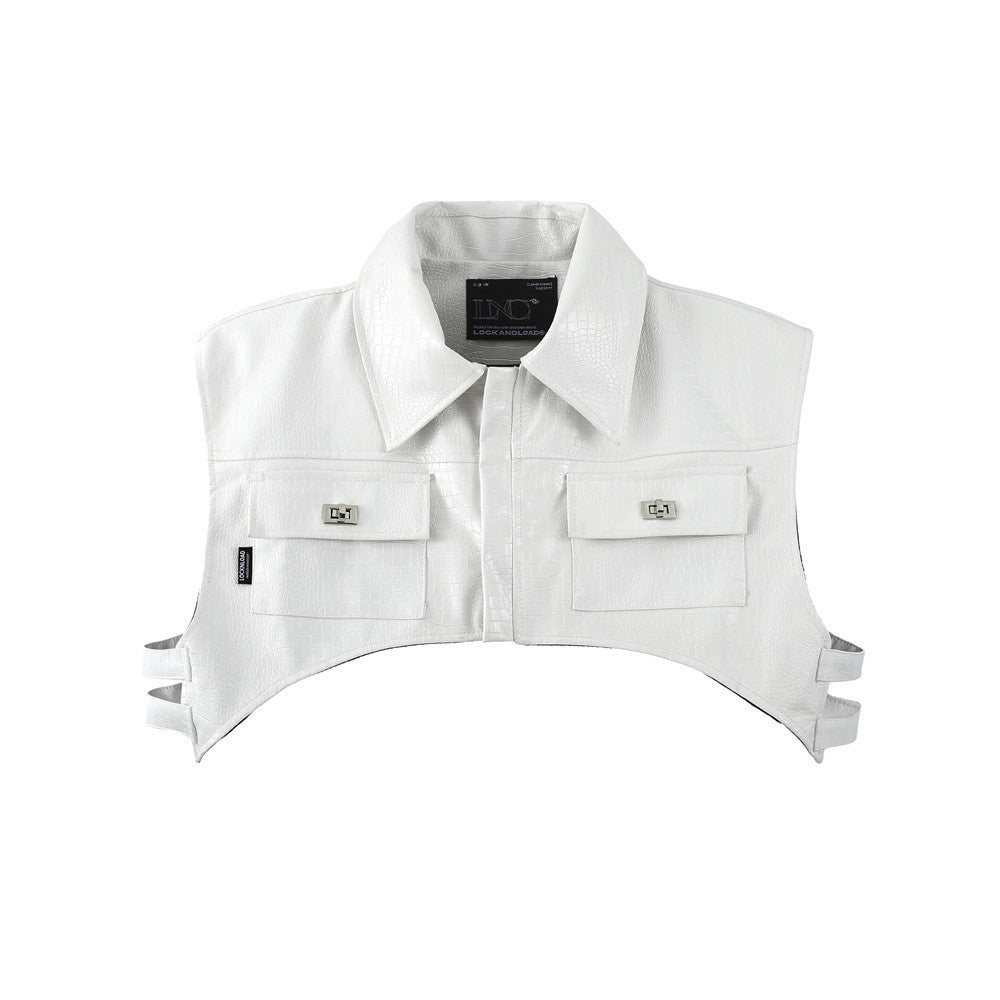 PU Leather Half Body Vest Man