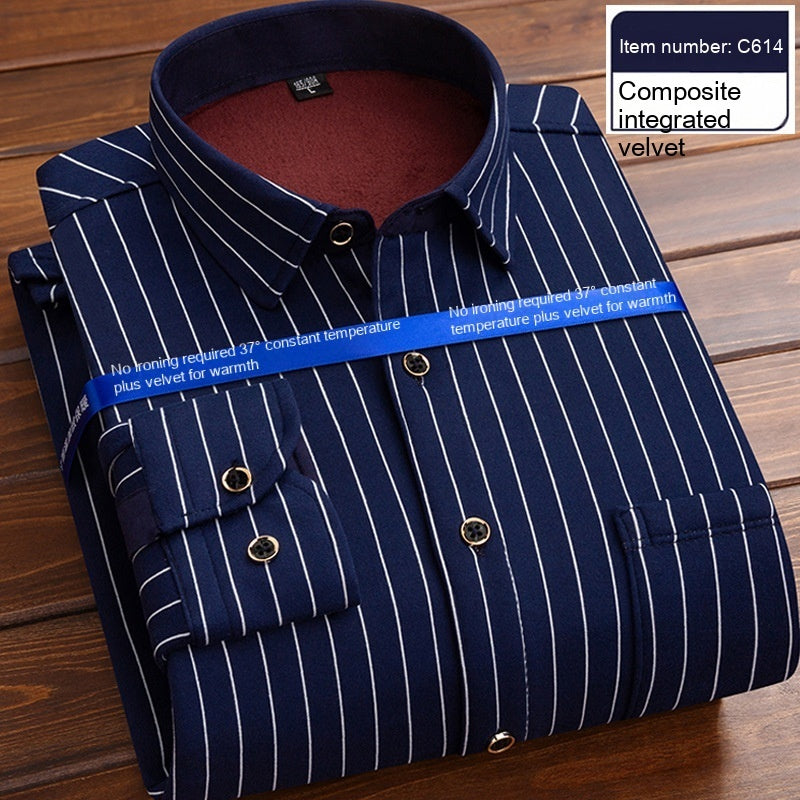 Men's Thermal Thickened Fleece Plaid Shirt