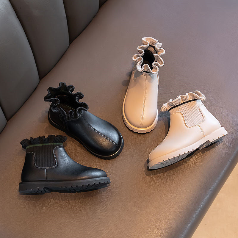 Girls Round Toe Short Fashion Martin Boots