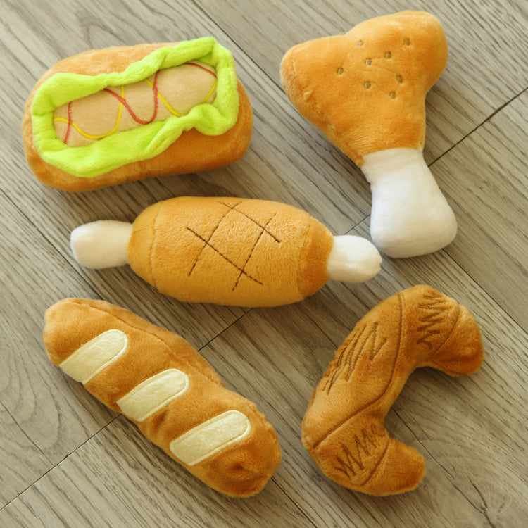 Dog French Afternoon Tea Sound Plush Molar Toy