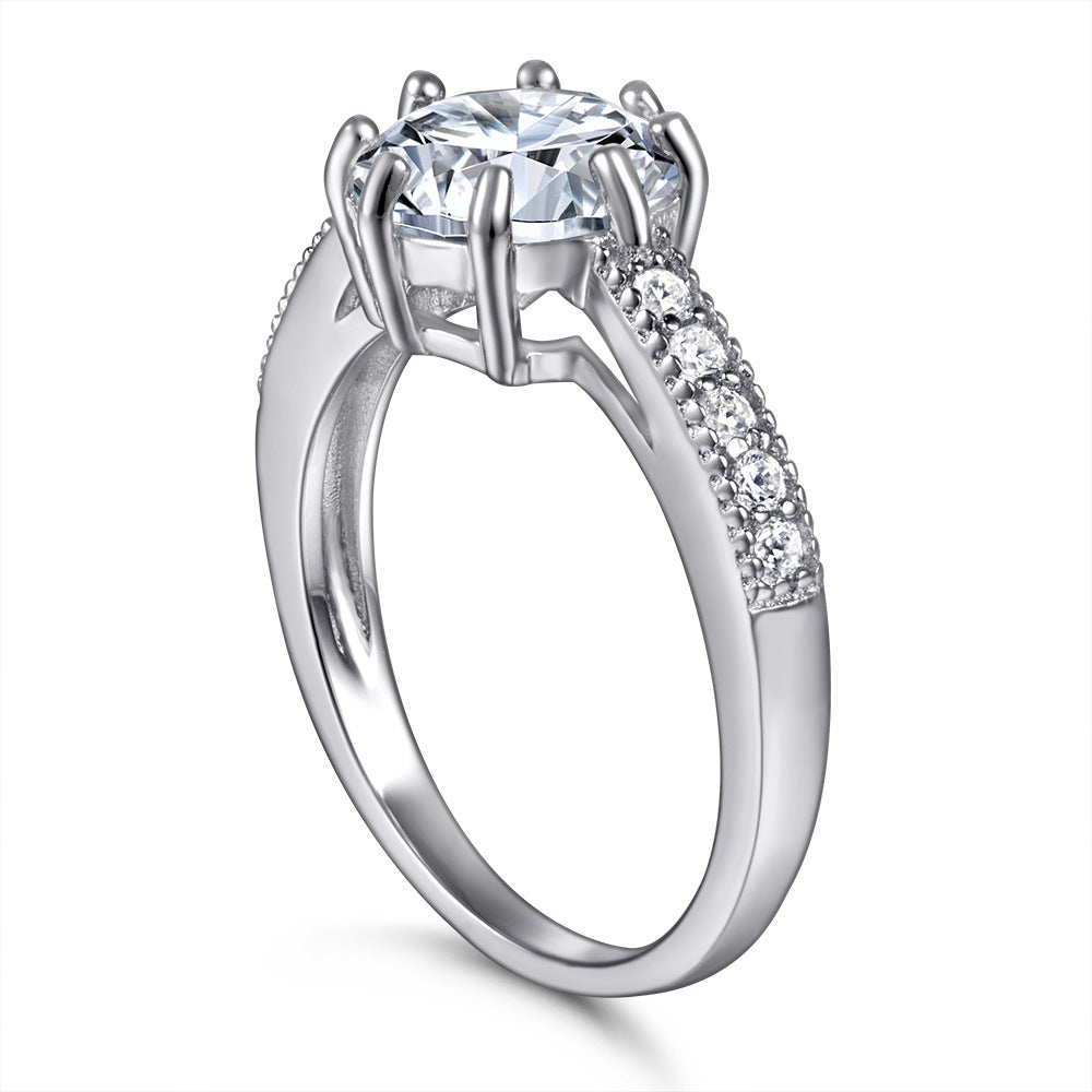 925 Sterling Silver Ring Simulation Diamond Ring Wedding