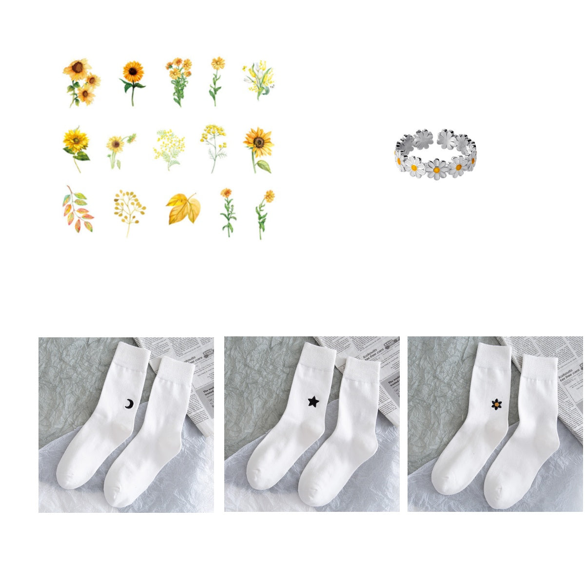 Stars And Moon Pure Color High-top Stockings Jk Socks Tide Socks