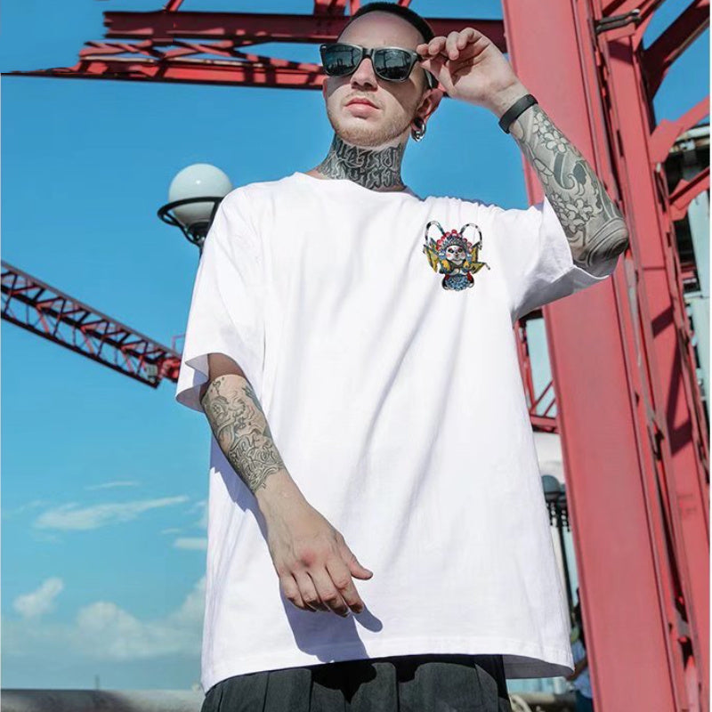 Fat Man Loose Plus Size Hip Hop Half Sleeves