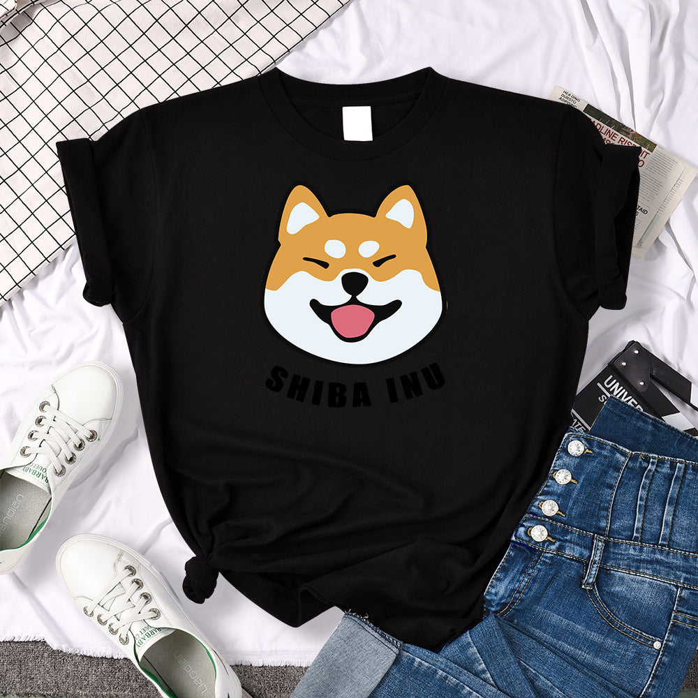 Shiba Inu Dog Printed Short Sleeve T-shirt For Man