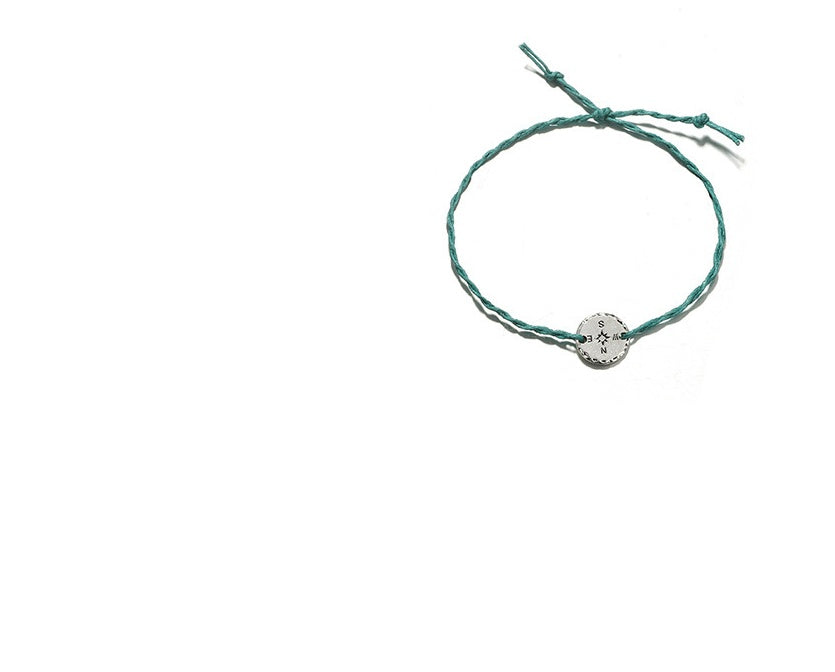 New Boho Wax Thread Beaded Hemp Rope Bracelet Set Of Three