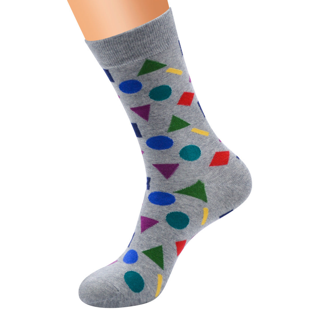 Geometric Contrast Color Personalized Foreign Trade Men's Cotton Long Socks