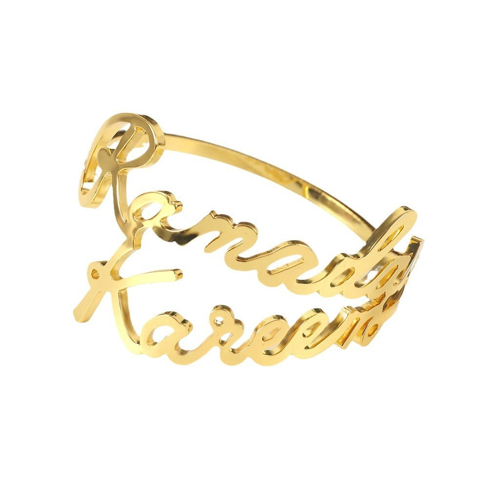 Creative New Auspicious Letters Napkin Ring Gold Alloy Decoration Napkin Ring
