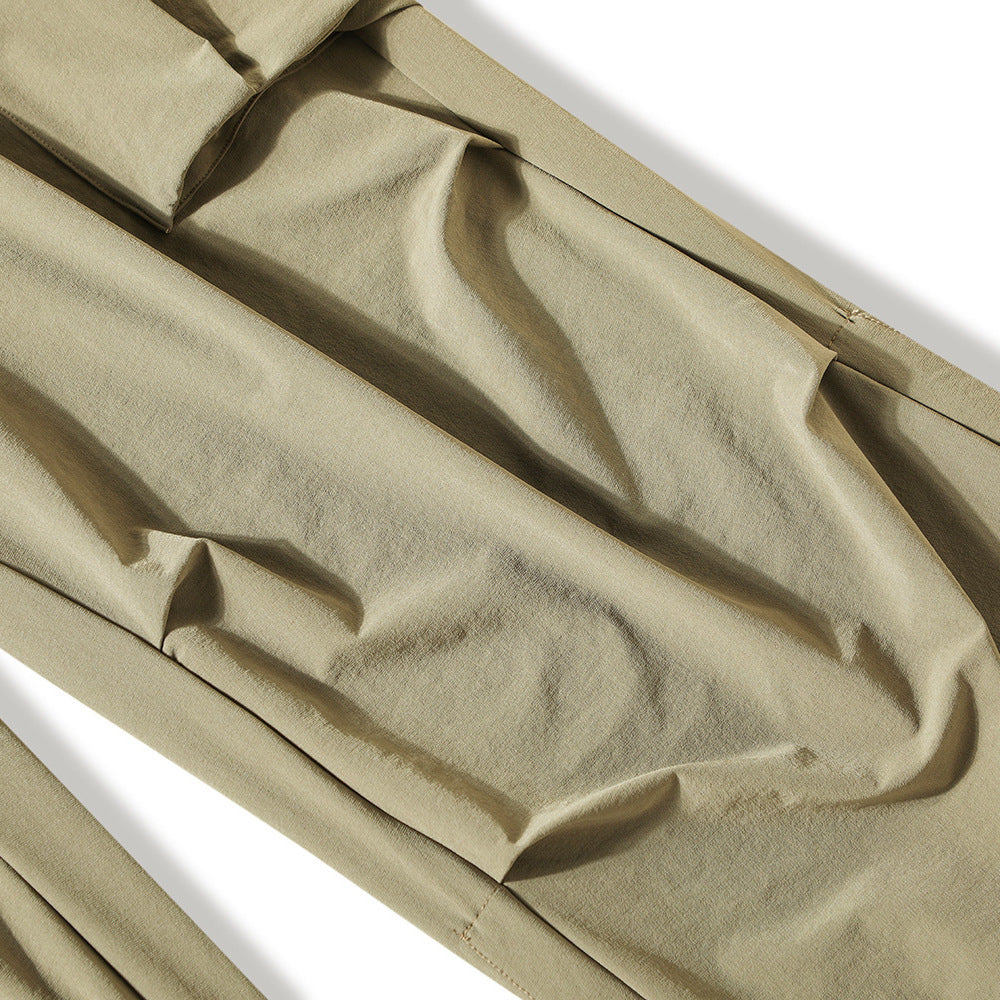Men's Solid Color Multi-pocket Workwear Casual Wide-leg Pants