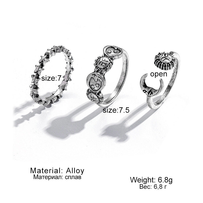 Gran venta de personalidad creativa mariposa conjunto de 2 piezas Ins mismo estilo Punk anillo de pareja