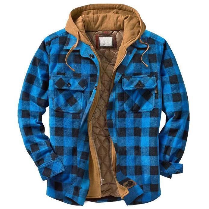 Leisure Hooded Jacket Off Two Lattice Coat