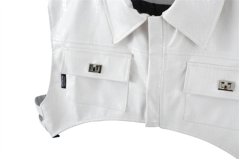 PU Leather Half Body Vest Man
