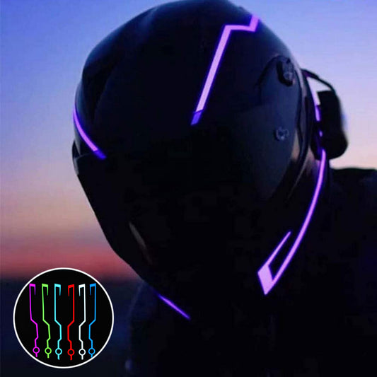 Casco motocicleta luz de conducción tira de señal intermitente Durable Kit Bar Diy casco Led tira Reflector película de luz fría