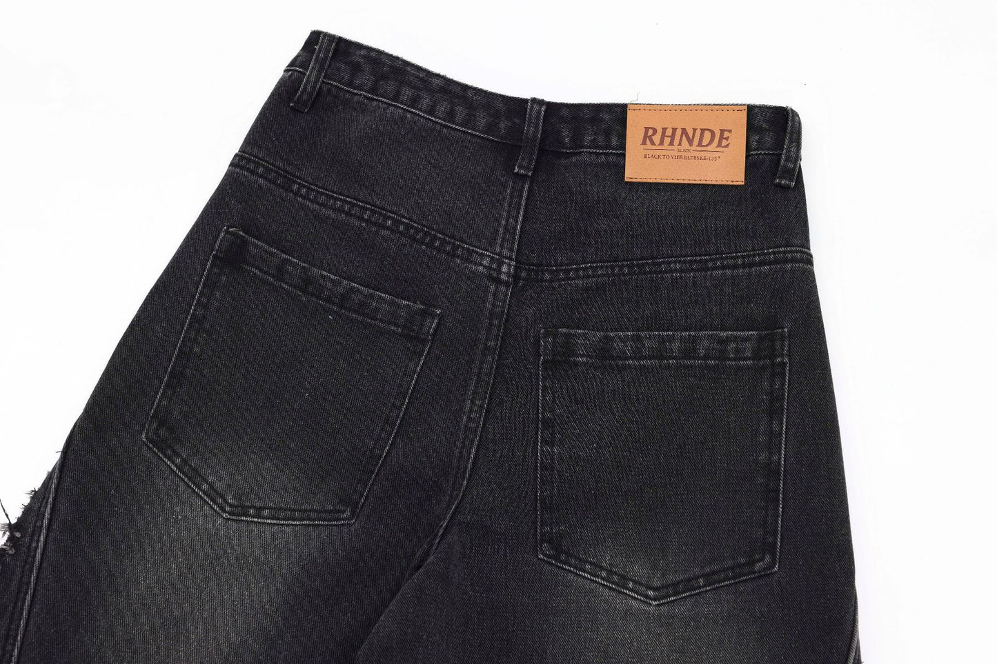 Washed Old Worn Cat Beard Denim Shorts
