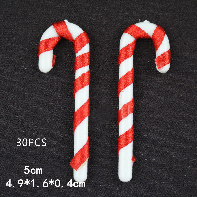 Christmas Walking Stick For The Elderly White Body With Ribbon