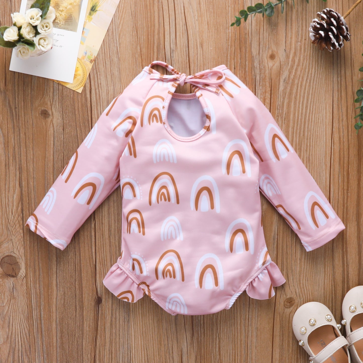 Children Summer New Rainbow Printing Long Sleeve