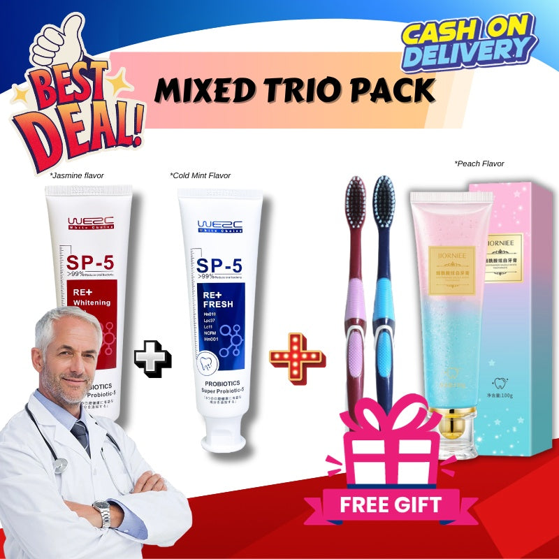 WE2C Whitening Toothpaste Teeth Cleaning Toothpaste Remove Plaque Remove Stains Oral Ordor Cleaning Bright Teeth Breath, Jasmine, Mint Gum Protection Foam Foaming SP5 Cleansing