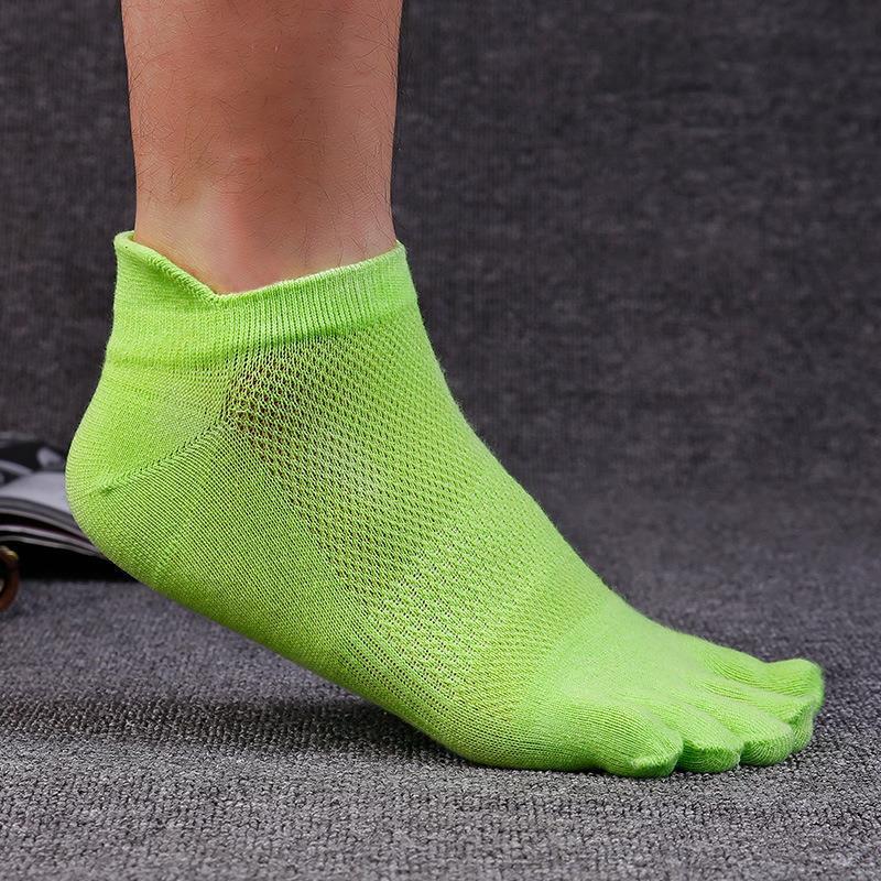 Men's Cotton Summer Short Tube Thin Socks Toe Socks Mesh Breathable