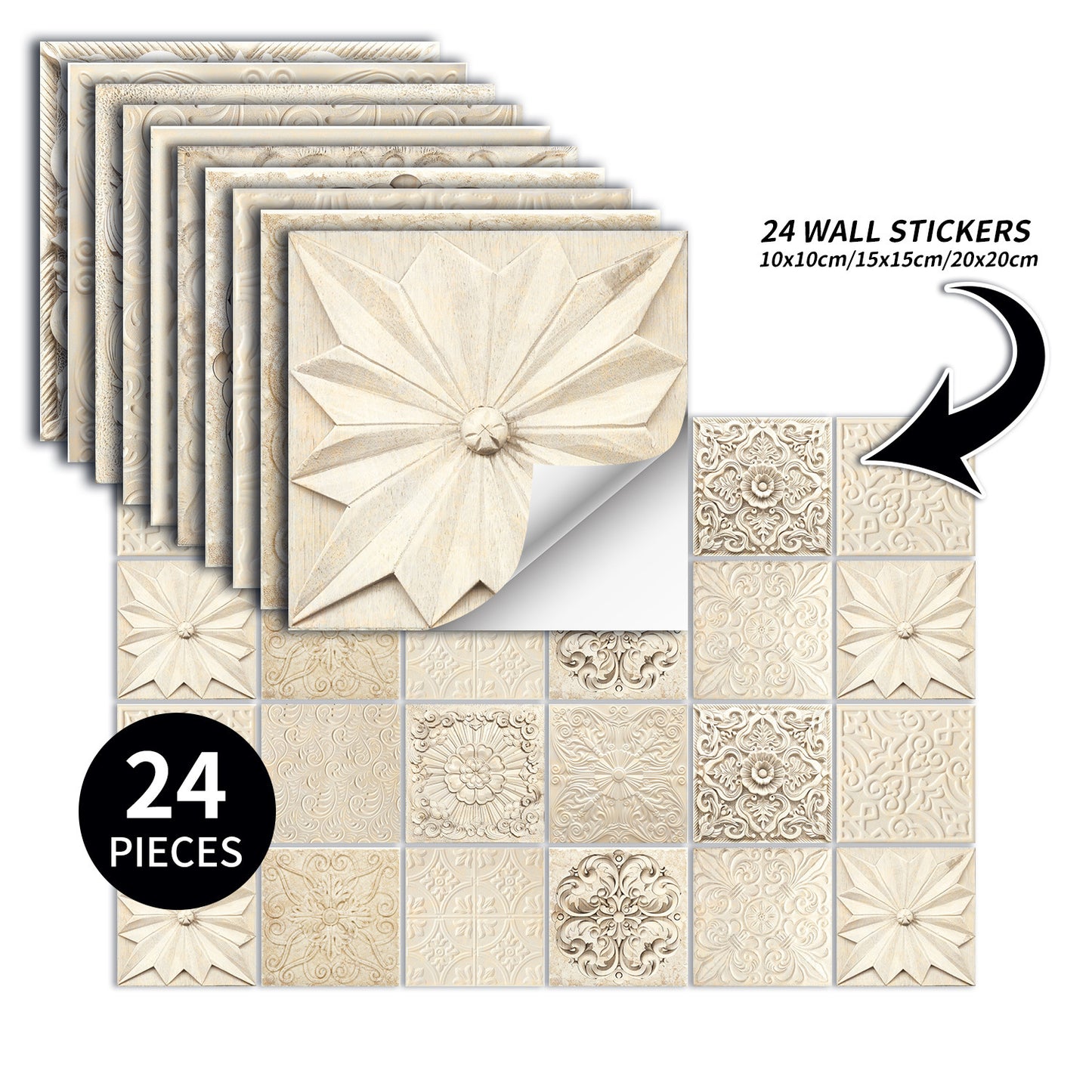 Creative Pattern Self-adhesive Wall Wallpaper Simulation Relief