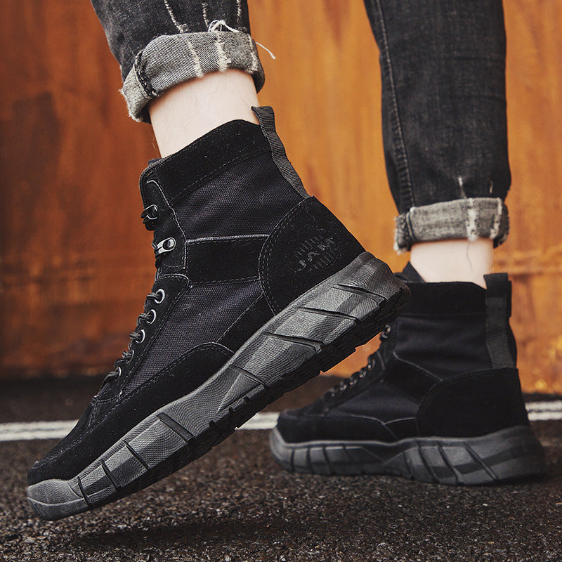 Men's Summer High Top Waterproof Tooling Casual Martin Boots