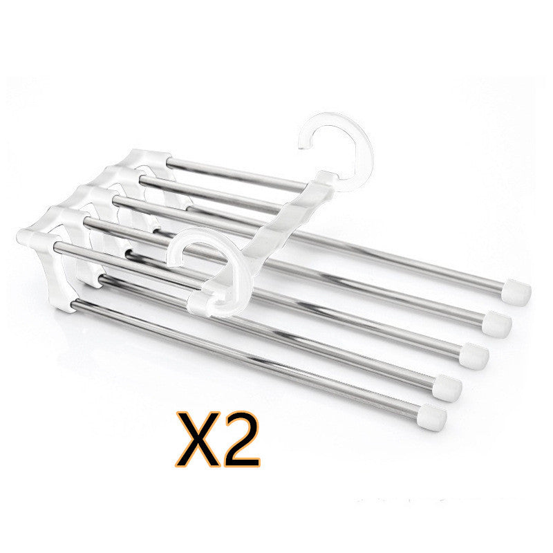 5 En 1 percha de armario multifuncional perchas de ropa pantalones de acero inoxidable mágico perchas de ropa para Perchero de ropa