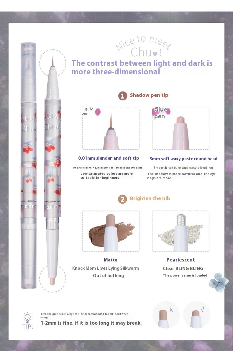Ultra-fine Three-dimensional Brightening Double-headed Eye Shadow Pen Eye Shadow