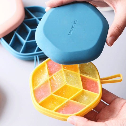 Molde de hielo 3D hexágono de 12 cavidades de silicona molde de helado DIY