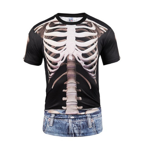 Fake Vest men short sleeve hip hop Fashion Man Slim Fit t-shirt Halloween cosplay