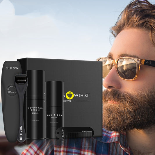 Conjunto de cuidado de barba líquido para el crecimiento de la barba