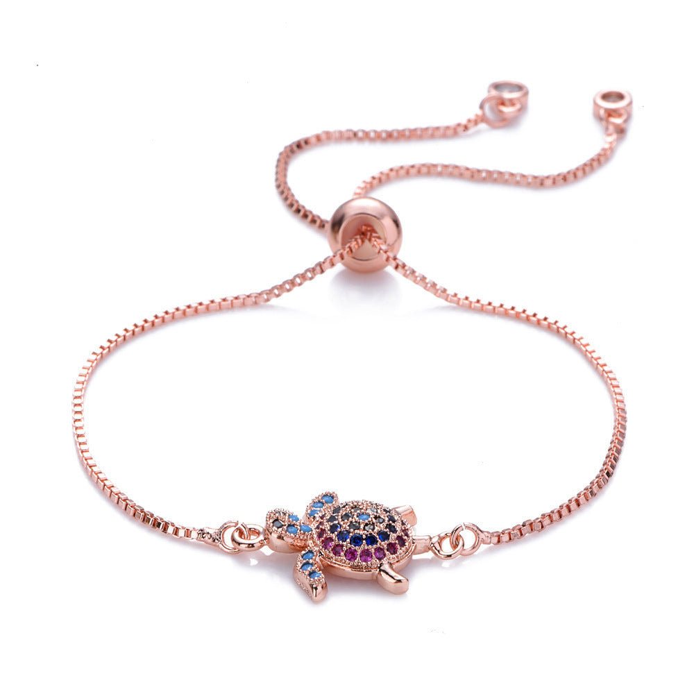 Tortuga Micro incrustaciones de color tortuga pulsera colgante