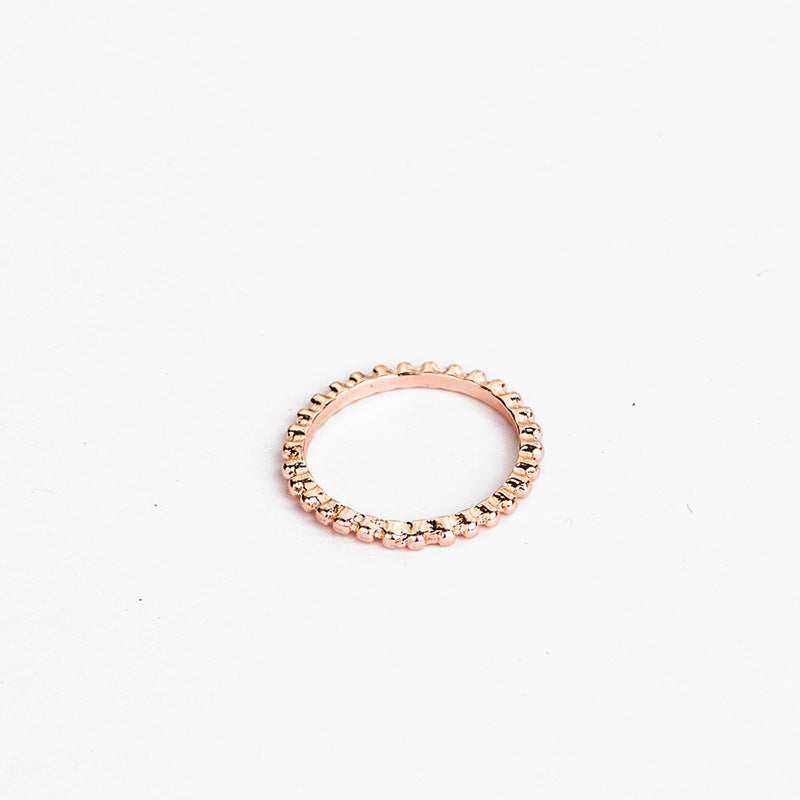 Joyas europeas y americanas diamantes apilables de oro rosa juego de cinco conjuntos de anillos bohemios