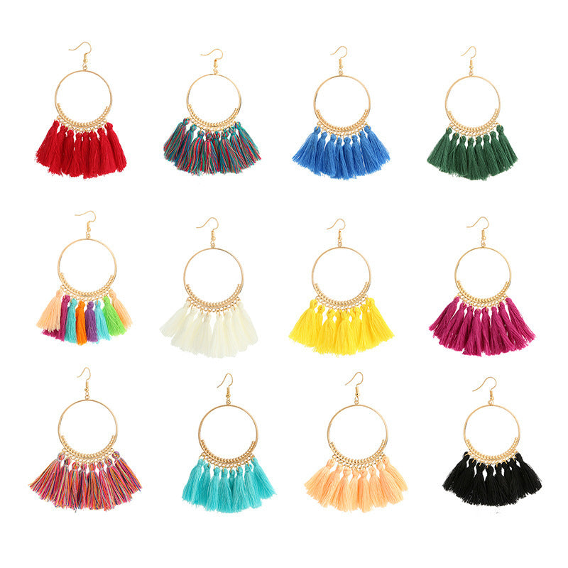 Pendientes largos redondos grandes