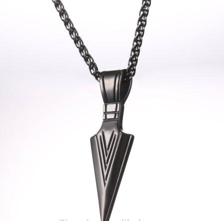 Europa América joyería hombres Acero inoxidable collar de lanza con cadena