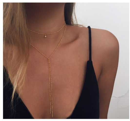 Collar de Lariat multicapa de polvo de estrellas