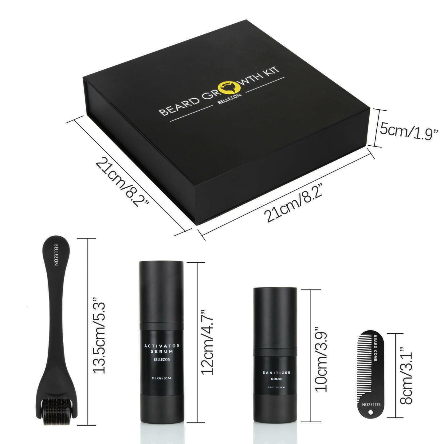 Conjunto de cuidado de barba líquido para el crecimiento de la barba