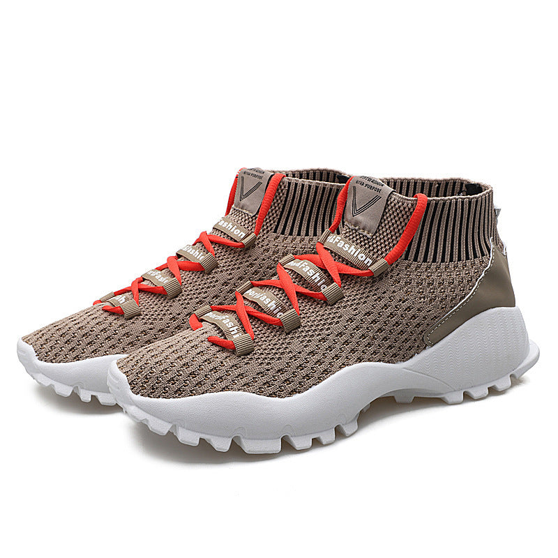 Ligero vuelo tejida de alta zapatillas