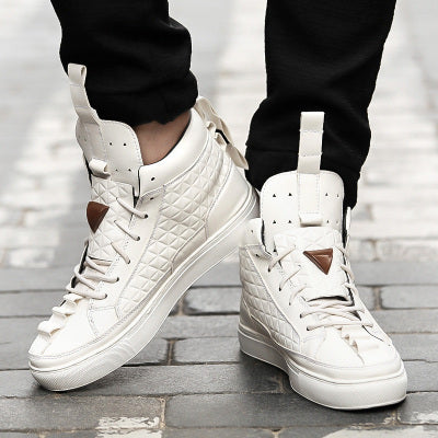 Nuevo primavera otoño hombres Rojo Negro Blanco Zapatos casuales hombres altos Zapatos De moda Zapatos De Hombre botas masculinas